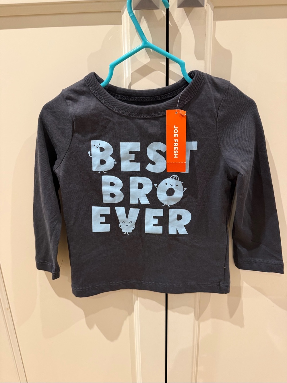 Joe Fresh 12-18m "Best Bro Ever" Long Sleeve Tee - grey